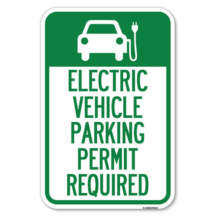 Electric Vehicle Parking Permit Required (With Electric Car Graphic)