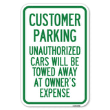 Customer Parking Unauthorized Cars Will Be Towed Away at Owner's Expense