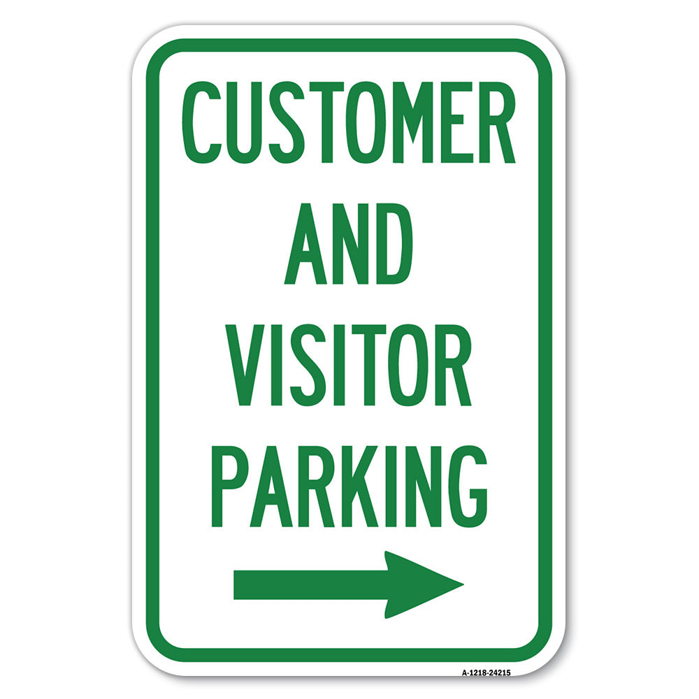 Customer and Visitor Parking (With Right Arrow)