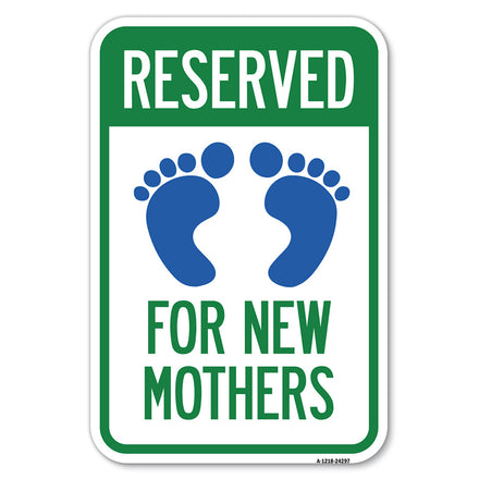 Blue Reserved Parking for New Mothers