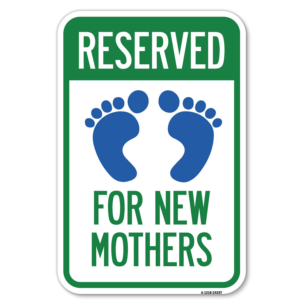 Blue Reserved Parking for New Mothers