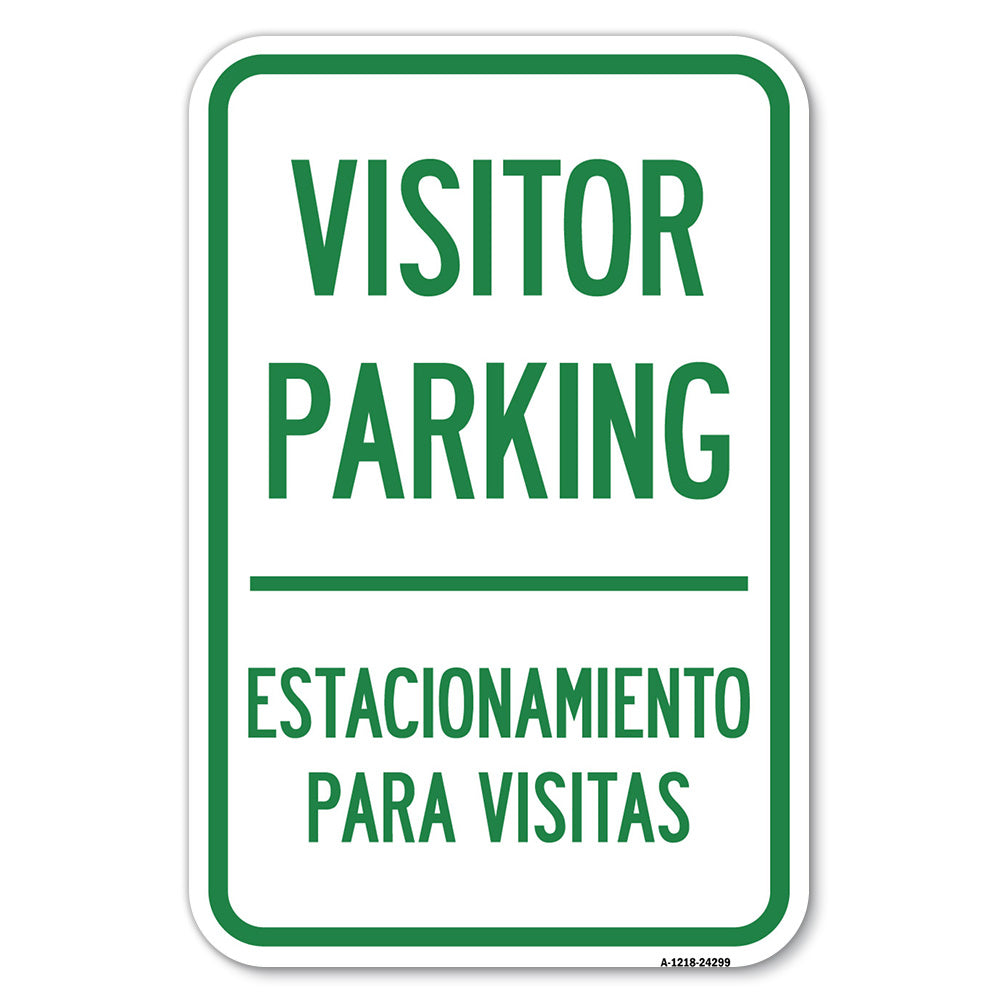 Bilingual Reserved Parking Sign Visitor Parking Estacionamiento Para Visitas