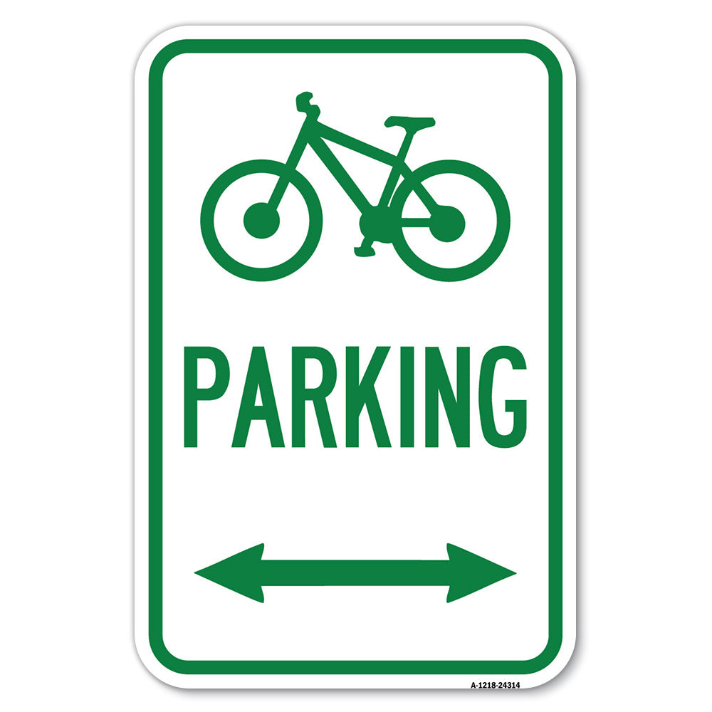 Bicycle Symbol, Parking (With Bidirectional Arrow)