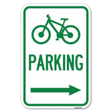 Bicycle Symbol, Parking (Right Arrow