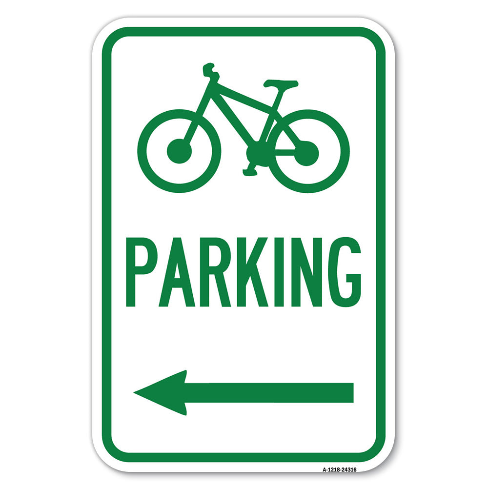Bicycle Symbol, Parking (Left Arrow)