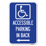 Accessible Parking on Left Arrow (With Graphic)