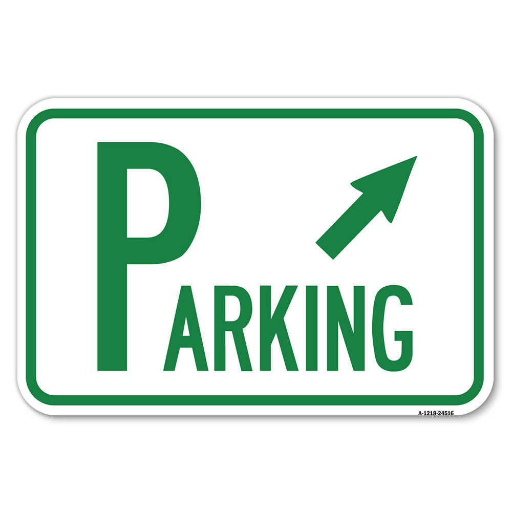 Parking with Arrow Pointing to Top Right