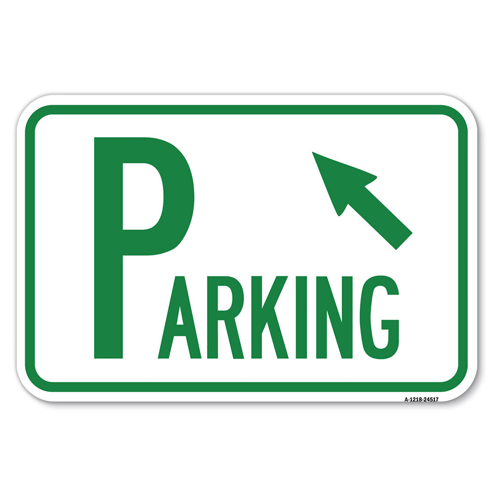 Parking with Arrow Pointing to Top Left