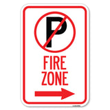 (No Parking Symbol and Right Arrow)