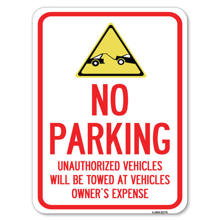 Unauthorized Vehicles Towed at Owner Expense with Graphic