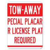 Tow-Away Special Placard or License Plate Required