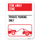 Tow Away Zone - Private Parking Only (With Car Towing Symbol)