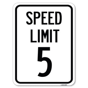 Speed Regulation Sign Speed Limit 5 Mph