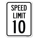 Speed Reduction Sign Speed Limit 10 Mph