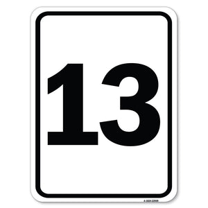 Sign with Number '13