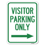 Reserved Parking Sign Visitor Parking Only (With Right Arrow)