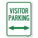 Reserved Parking Sign Visitor Parking (Arrow Pointing Left and Right)
