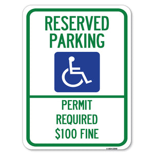 Reserved Parking Permit Required $100 Fine
