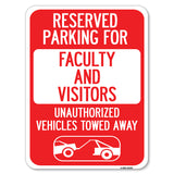 Reserved Parking for Faculty and Visitors Unauthorized Vehicles Towed Away