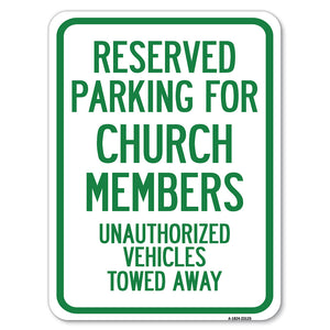 Reserved Parking for Church Members, Unauthorized Vehicles Towed Away