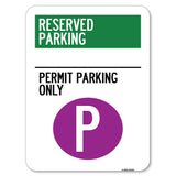 Reserved Parking - Permit Parking Only with Symbol