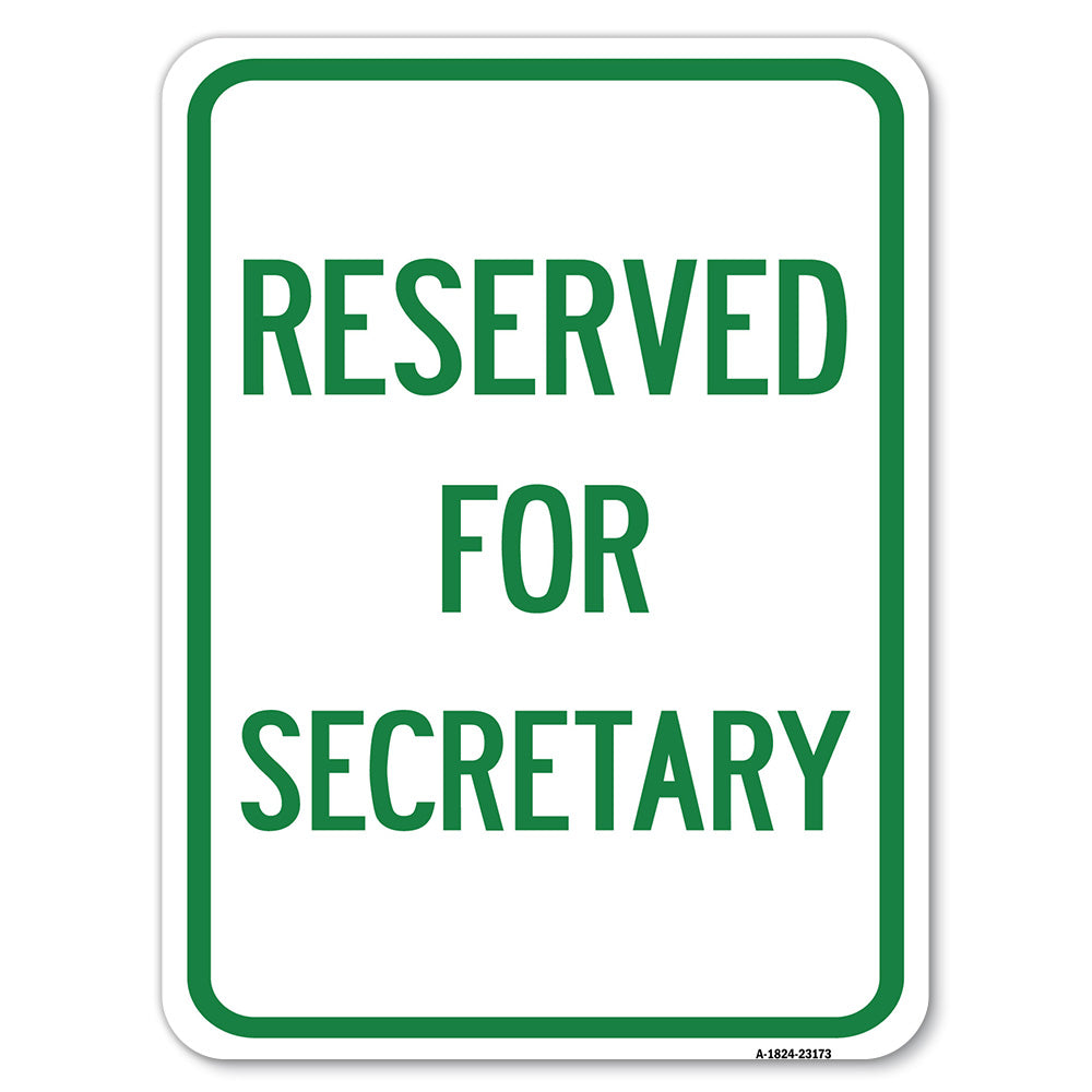 Reserved for Secretary