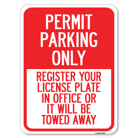 Register Your License Plate in Office or It Will Be Towed Away