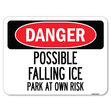 Possible Falling Ice - Park at Own Risk