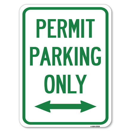 Permit Parking Only (Bidirectional Arrow)