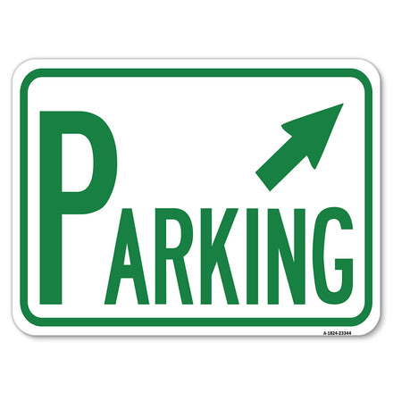 Parking with Arrow Pointing to Top Right