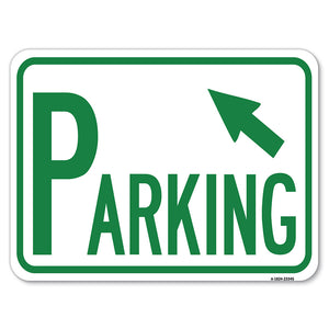 Parking with Arrow Pointing to Top Left