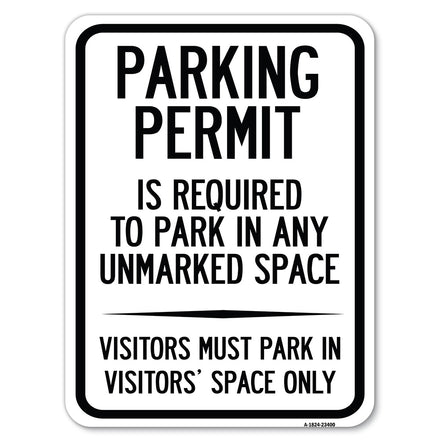 Parking Permit Is Required to Park in ANY Unmarked Space - Visitors Must Park in Visitors' Space Only