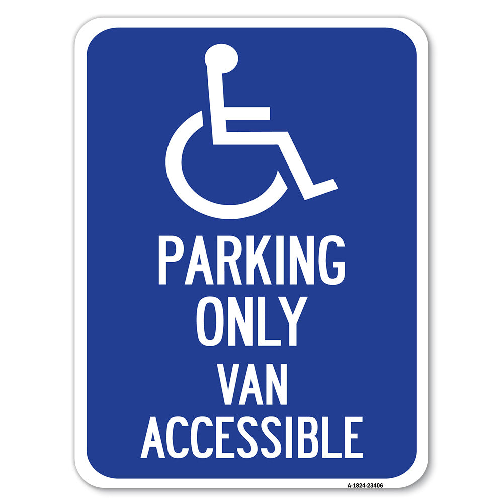 Parking Only Van Accessible (With Graphic)