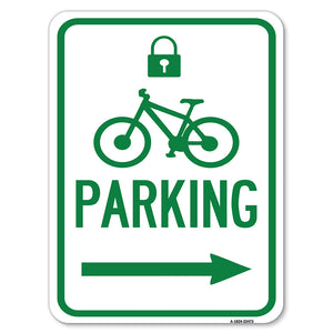 Parking (With Lock, Cycle & Right Arrow Symbol)