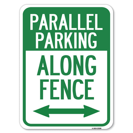 Parallel Parking - Along Fence (With Bidirectional Arrow)