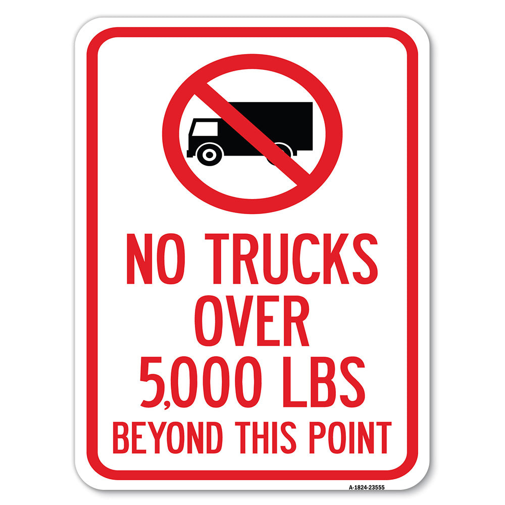 No Trucks Over (Editable Weight) Beyond This Point with Graphic