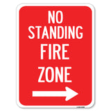 No Standing, Fire Zone with Right Arrow