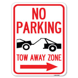 No Parking, Tow-Away Zone with Right Arrow