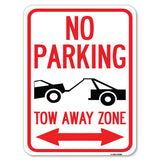 No Parking, Tow-Away Zone with Bidirectional Arrow