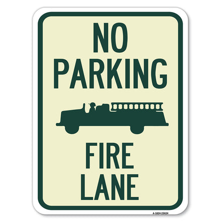 No Parking, Fire Lane with Graphic