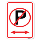 No Parking Symbol with Bidirectional Arrow