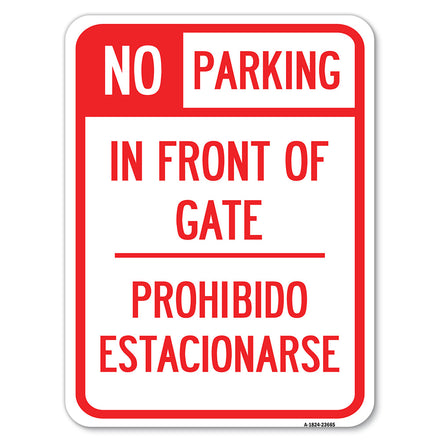 No Parking Sign No Parking in Front of Gate, Prohibido Estacionarse