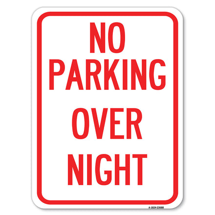 No Parking Overnight Parking Sign