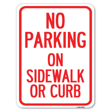 No Parking on Sidewalk or Curb