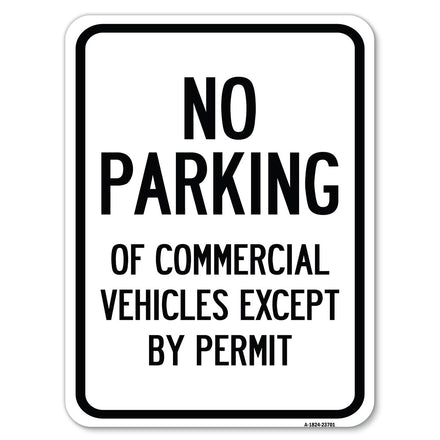 No Parking of Commercial Vehicles Except by Permit