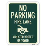 No Parking Fire Lane (With Graphic) Violators Booted or Towed