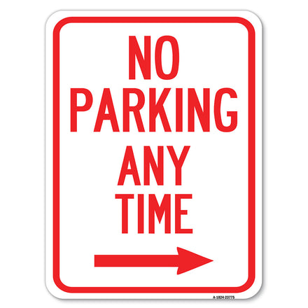 No Parking Anytime with Right Arrow