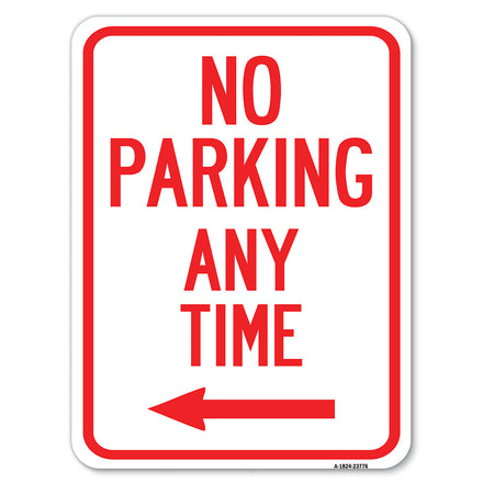 No Parking Anytime with Left Arrow