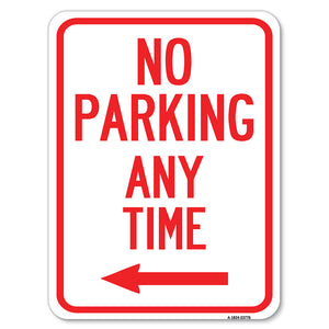 No Parking Anytime with Left Arrow