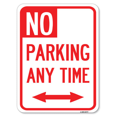 No Parking Anytime with Bidirectional Arrow